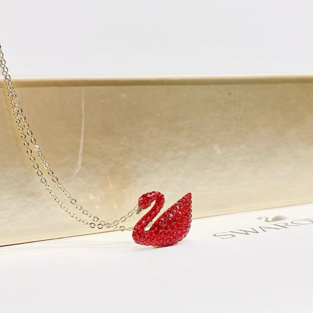 Red Zirconia Dazzling Swan Necklace