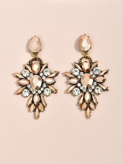 Rhinestone Drop Earrings Multicolor/one-size