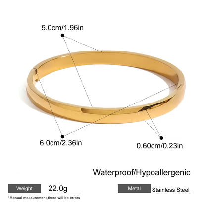 18K Gold Plated Stainless Steel Minimalist Bracelet Polished Bangle