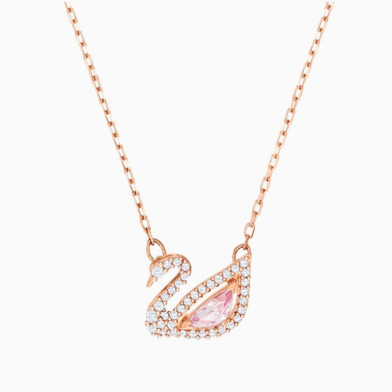 Pink Zirconia Dazzling Swan Necklace