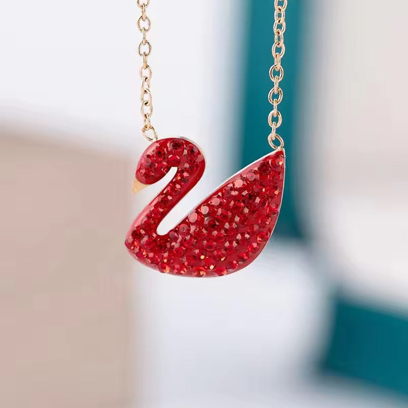 Red Zirconia Dazzling Swan Necklace