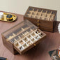 High End Walnut Wood Grain Large Capacity - 18 and 6 Slot Tray