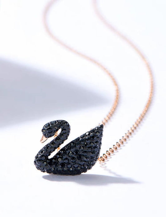 Black Zirconia Dazzling Swan Necklace