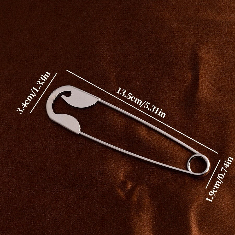 Large Metal Safety Pin Hair Clip – Minimalist Oversized Safety Pin Hairpin & Aesthetic Hair Accessory