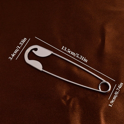 Large Metal Safety Pin Hair Clip – Minimalist Oversized Safety Pin Hairpin & Aesthetic Hair Accessory
