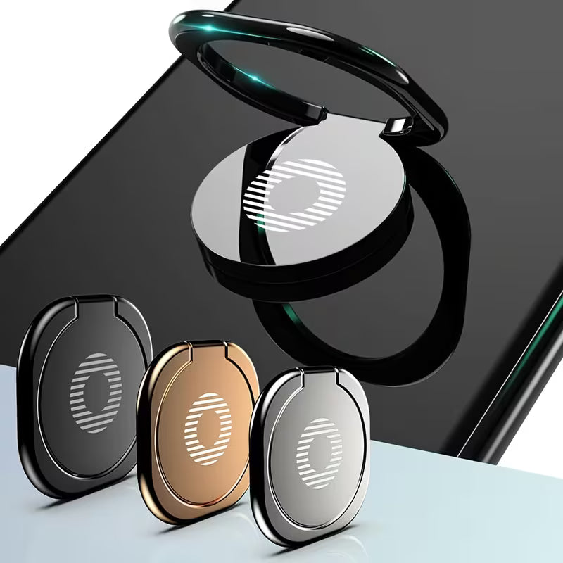 Phone Ring Holder – 360° Rotation Metal Finger Kickstand & Magnetic Mount Compatible