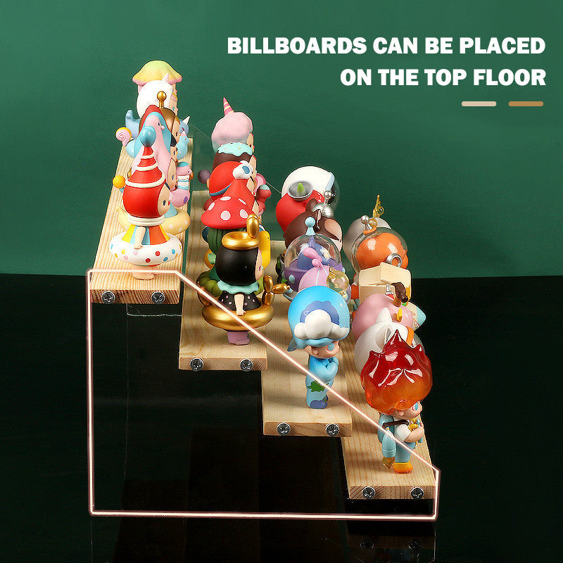 Premium Acrylic & Wood Tiered Display Stand – Multi-Purpose Organizer for Figures, Cosmetics, and Jewellery