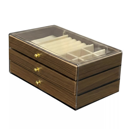 High End Walnut Wood Grain Large Capacity 3 in 1 Style Tray