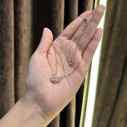 Pink Zirconia Dazzling Swan Necklace