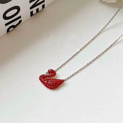 Red Zirconia Dazzling Swan Necklace