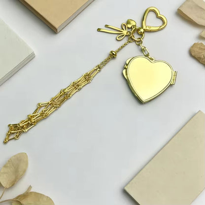 Viral Gold Lipstick Holder Bag Charm with Mirror