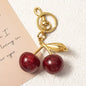Glittery Cherry Bag Charm in red and pink