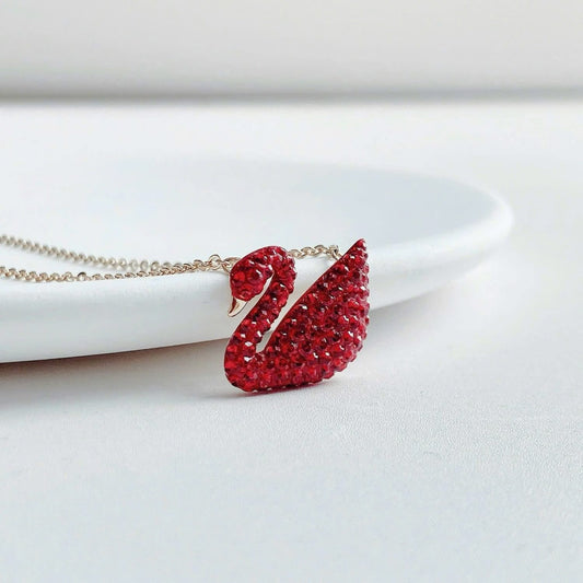 Red Zirconia Dazzling Swan Necklace