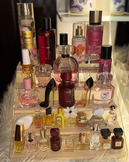 Premium Acrylic & Wood Tiered Display Stand – Multi-Purpose Organizer for Figures, Cosmetics, and Jewellery