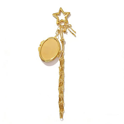 Viral Gold Lipstick Holder Bag Charm with Mirror