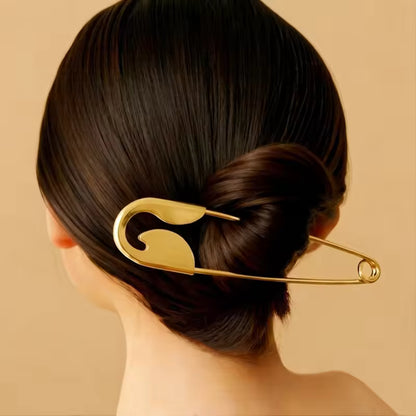 Large Metal Safety Pin Hair Clip – Minimalist Oversized Safety Pin Hairpin & Aesthetic Hair Accessory