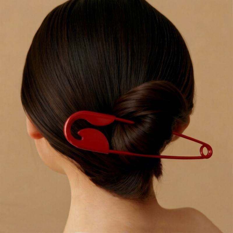 Large Metal Safety Pin Hair Clip – Minimalist Oversized Safety Pin Hairpin & Aesthetic Hair Accessory