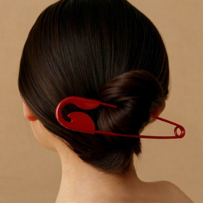 Large Metal Safety Pin Hair Clip – Minimalist Oversized Safety Pin Hairpin & Aesthetic Hair Accessory