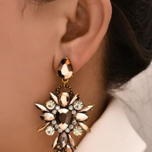 Rhinestone Drop Earrings Multicolor/one-size
