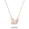 Pink Zirconia dazzling swan necklace