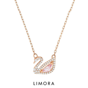 Pink Zirconia dazzling swan necklace