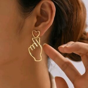Heart & Gesture Drop Earrings